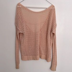 Victoria’s Secret Pink Crochet Off the Shoulder Sweater with Low Back